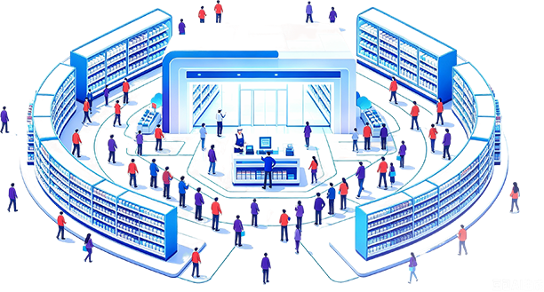 连锁零售解决方案插画